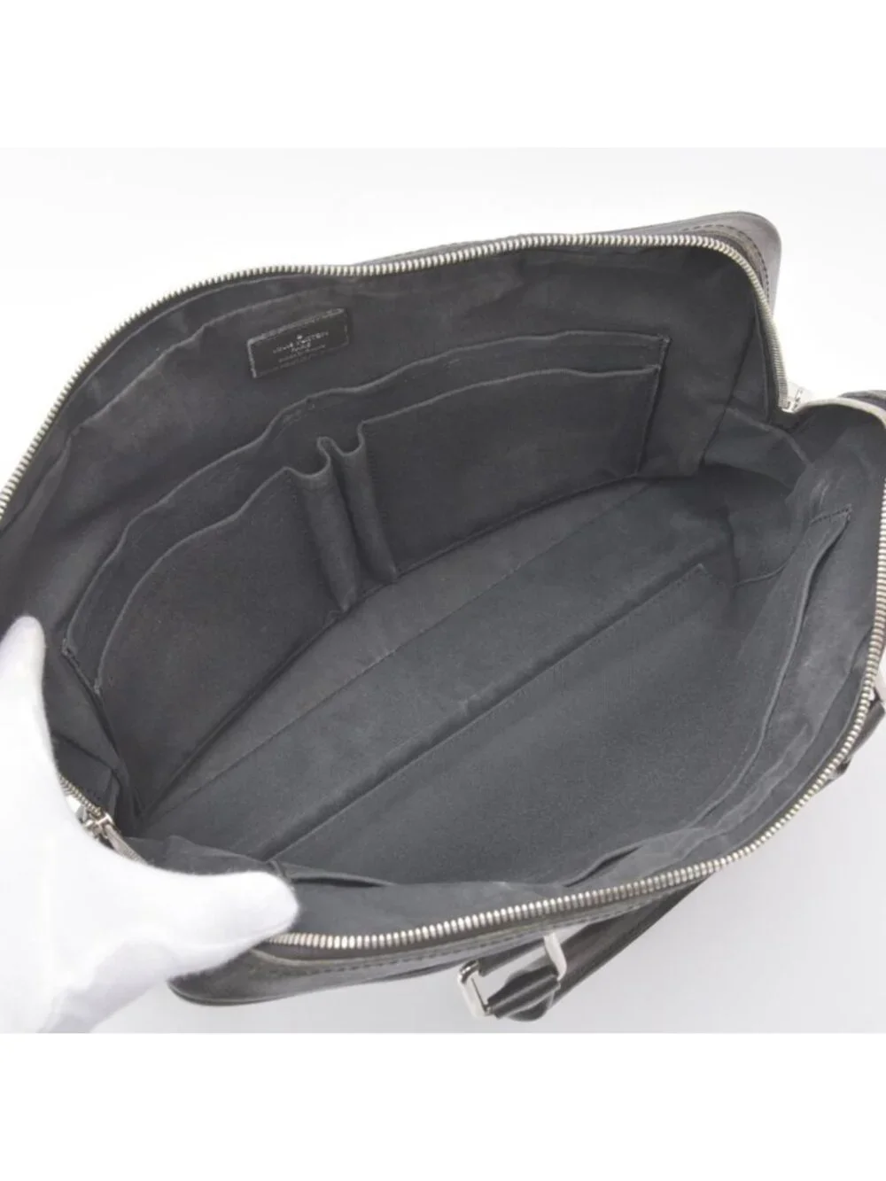 Louis Vuitton Porte Documents Briefcase PDB Taiga Leather Black